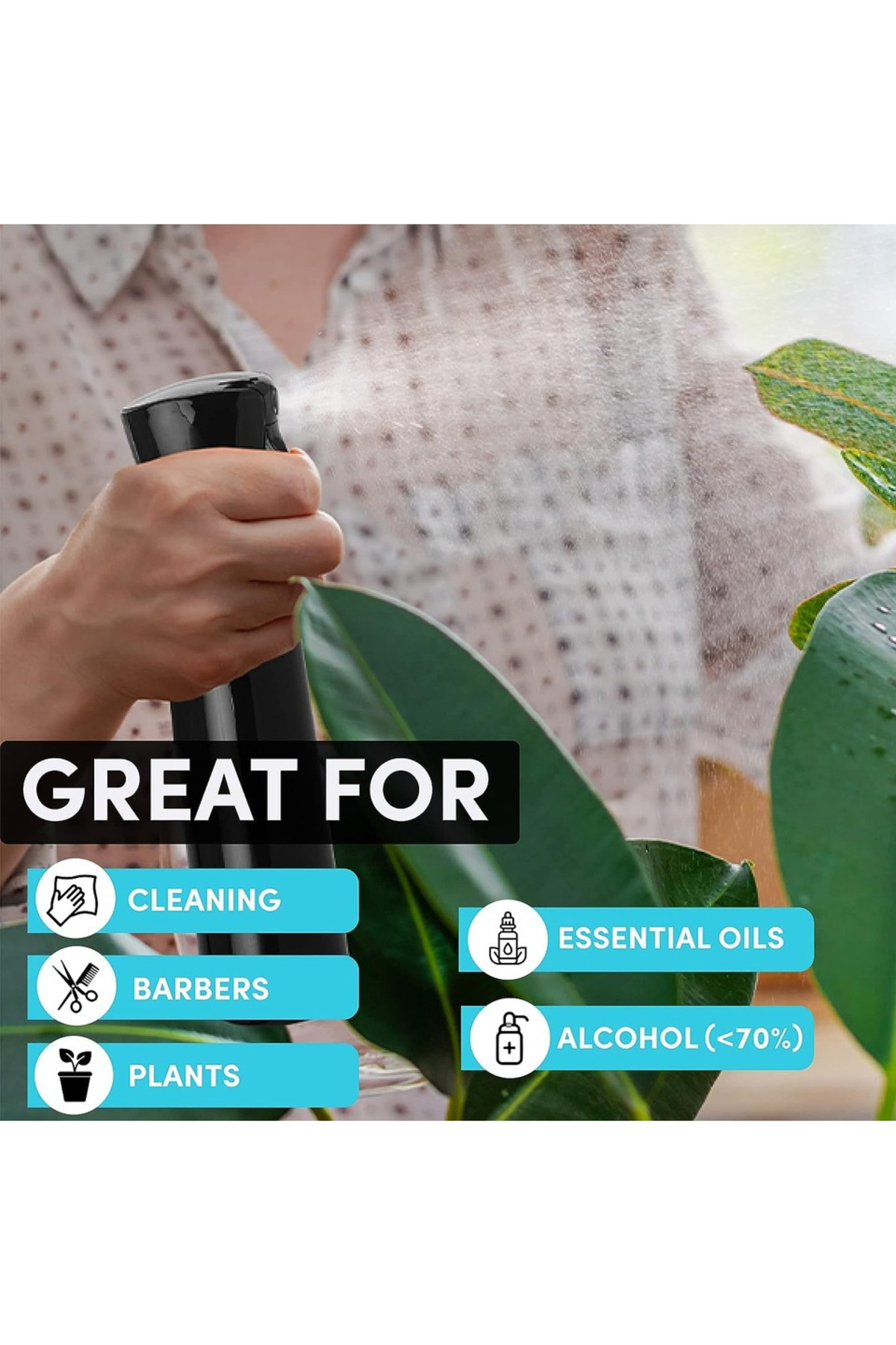Misty Sprayer 500 ml Otomatik Su Spreyi Kuaför Berber Suluk İnce Sis Püskürtme 360° Profesyonel Sprey Şişesi — CL552 — تصویر 4 از 8