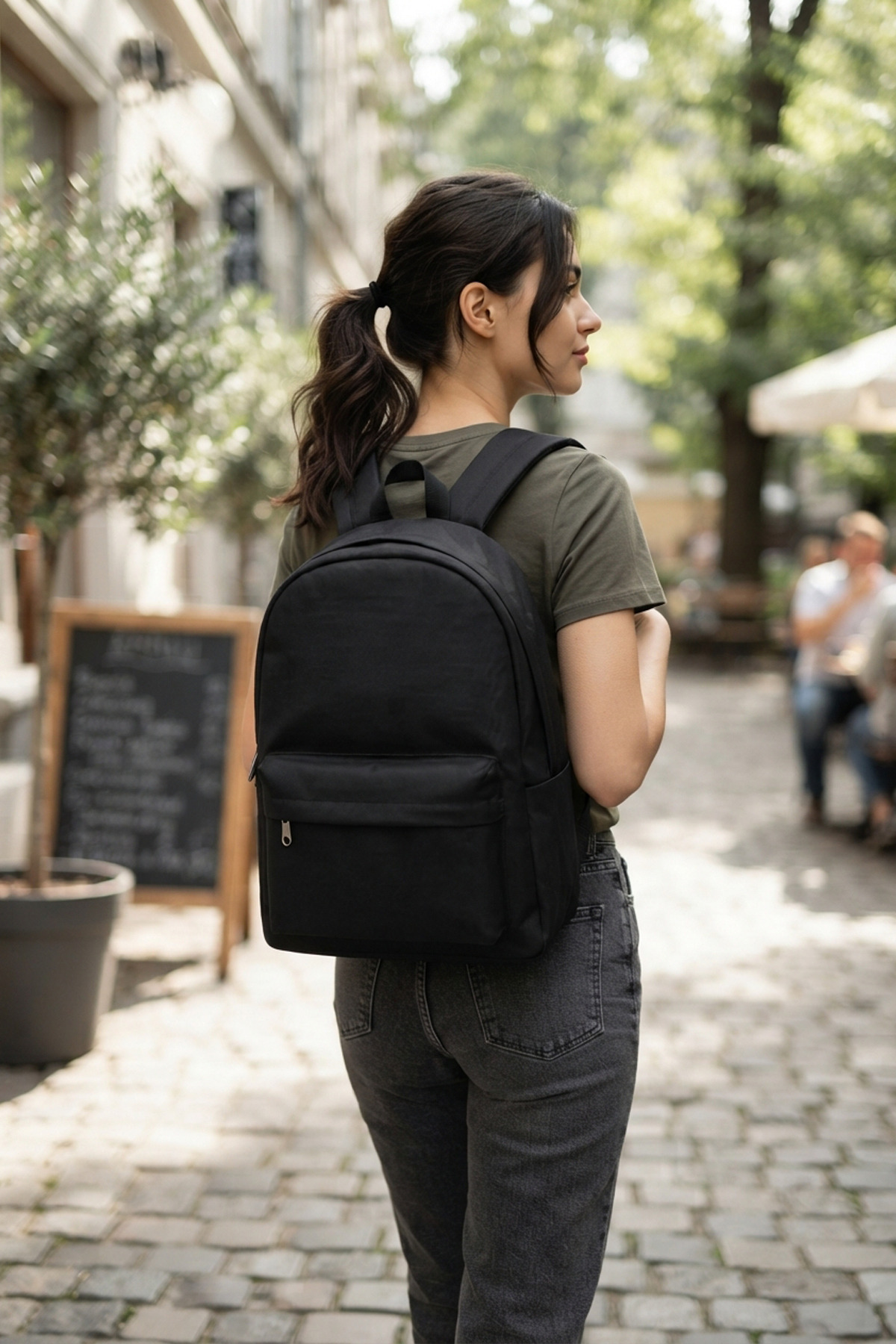 Mypolo Nova Su Geçirmez Siyah Unisex Günlük Sırt Çantası - Şık Seyahat Çantası görsel 8