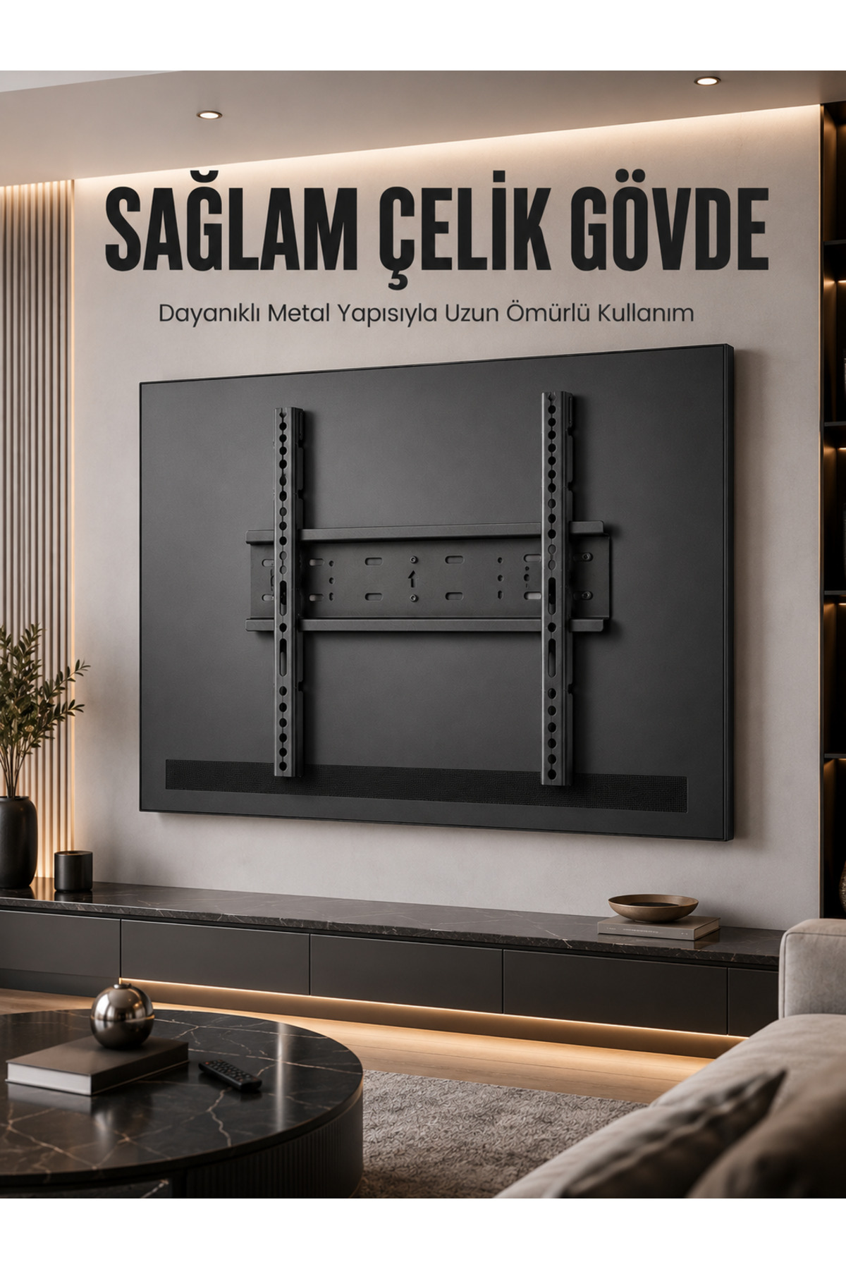 taştekin global Büyük Ekran TV Duvar Askısı 50-95 İnç Dayanıklı Sabit Askı Aparatı Kolay Kurulum Televizyon
