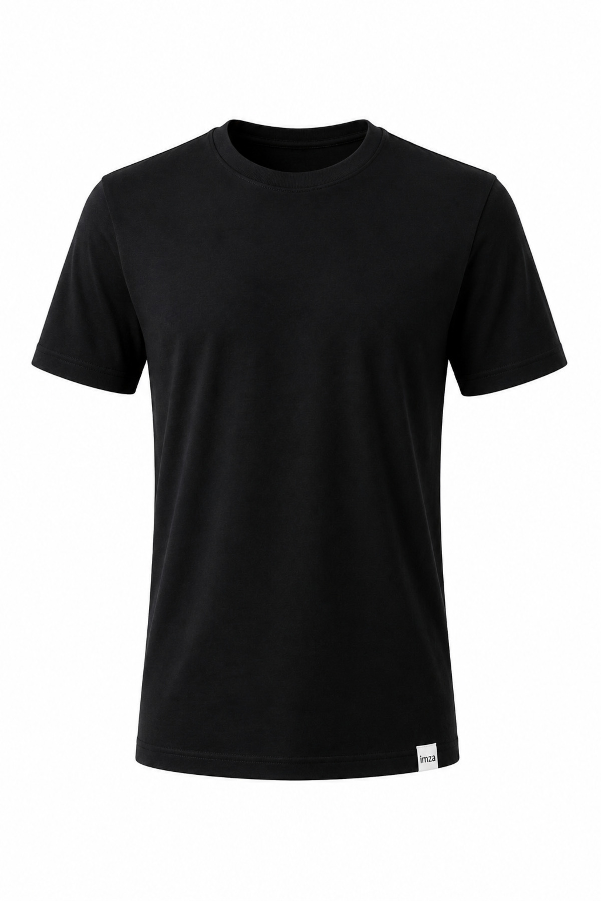 İmza Siyah Bisiklet Yaka Kısa Kol Slim Fit Pamuklu Tişört 1011265166 görsel 2
