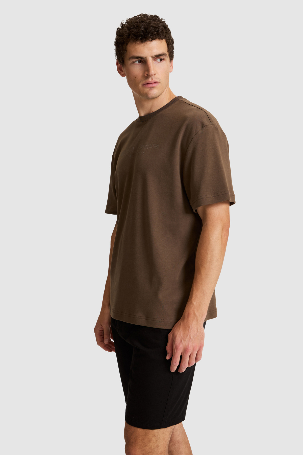 U.S. Polo Assn. Erkek Kahverengi Comfort Fit Bisiklet Yaka Tişört 50326976-VR029 görsel 3