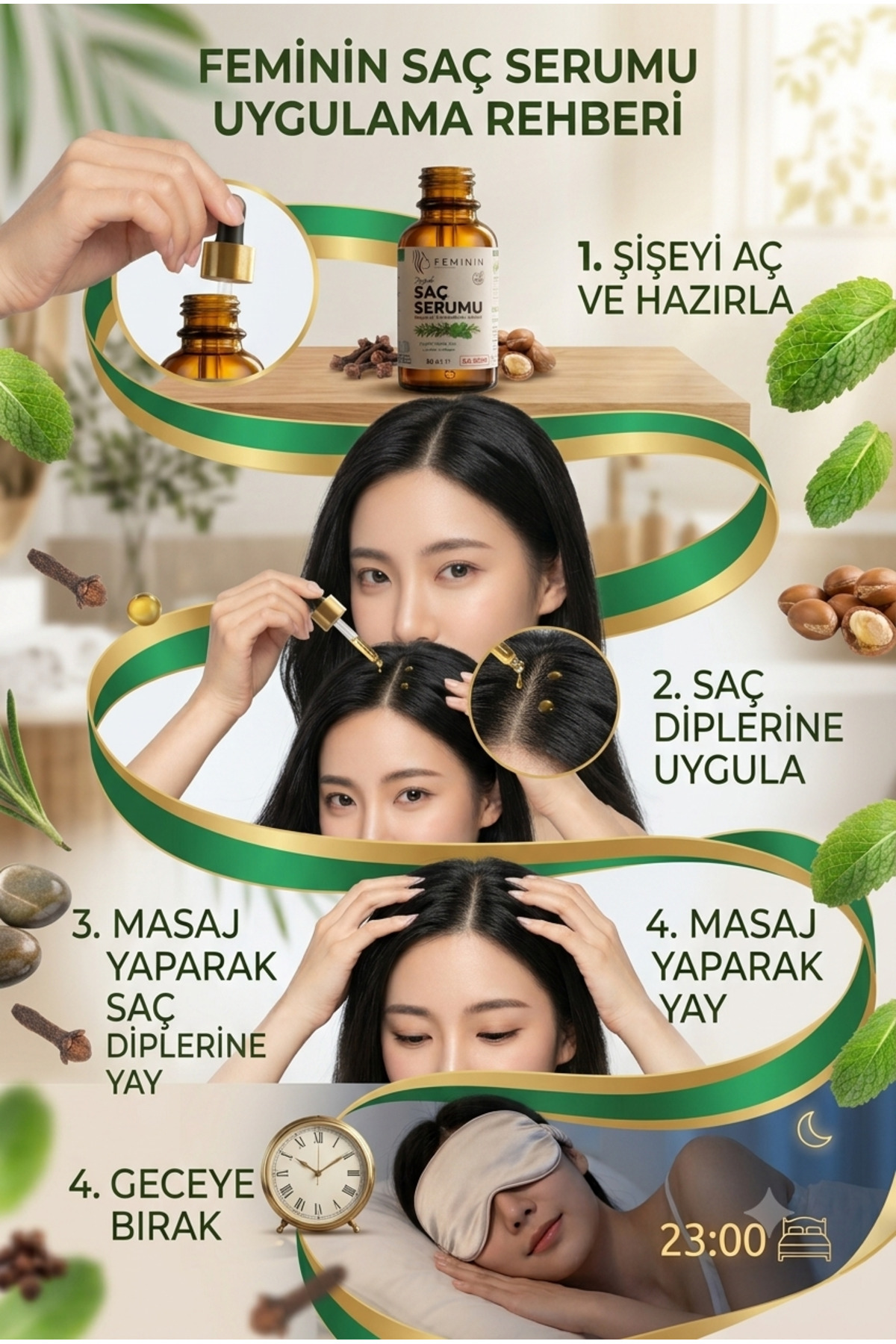 DOĞAL SAÇ Serumu 50 ml Bitkisel Formül ile Dökülmeyi Durdurur ve Saçları Besler — SAÇSERUMU — تصویر 2 از 4