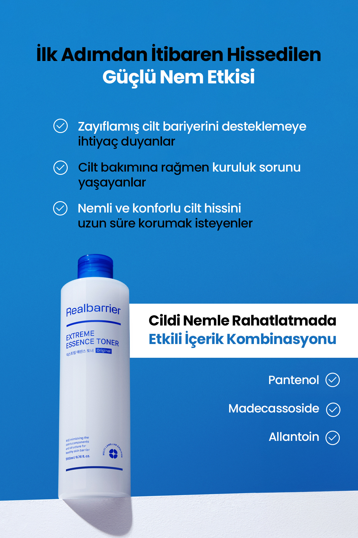 Hassaslaşmış Cilt Bariyerini Destekleyen Nemlendirici Tonik REALBARRIER Extreme Essence Toner Origin — RB01 — تصویر 4 از 9
