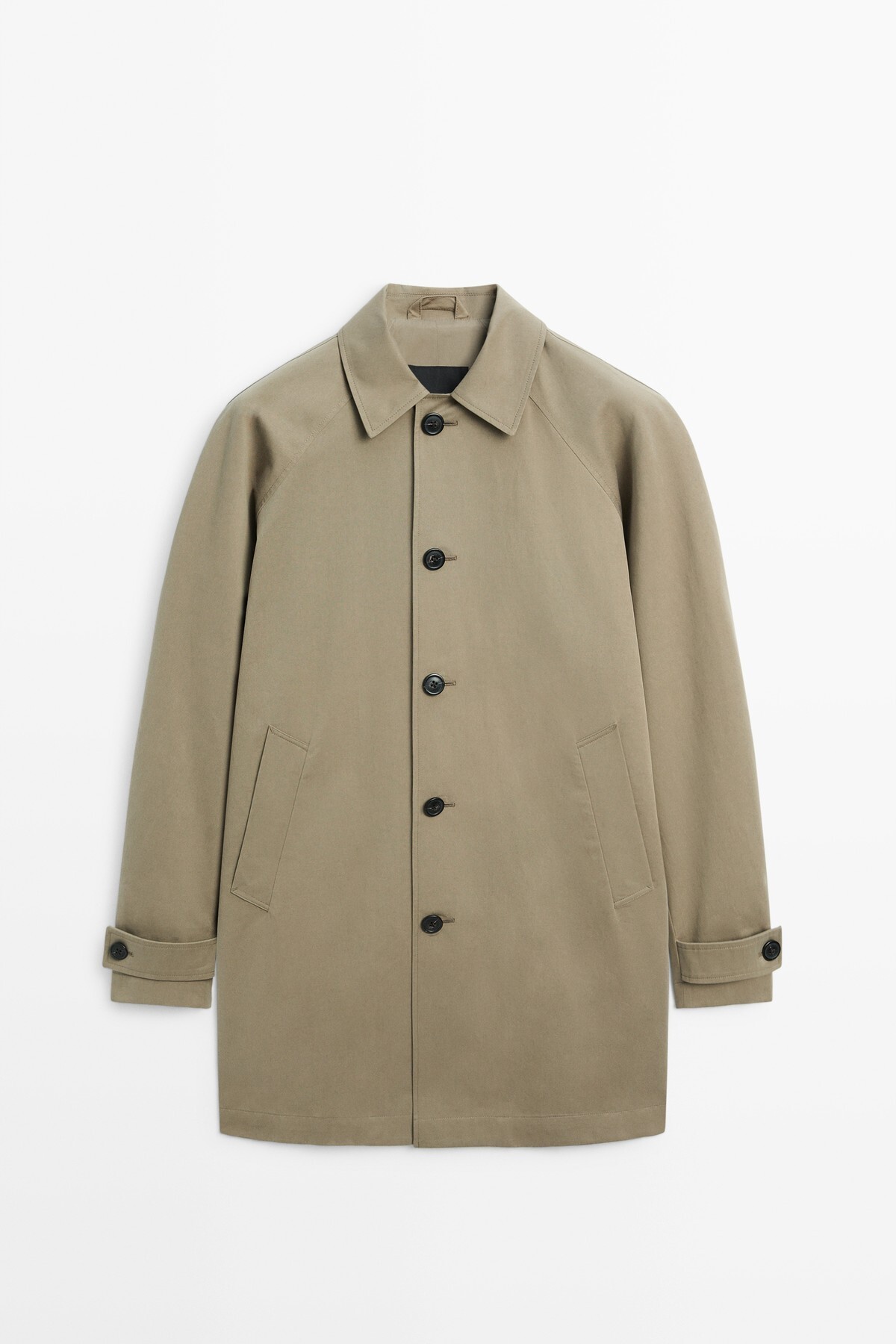 Massimo Dutti %100 pamuklu oversize uzun trençkot görsel 5