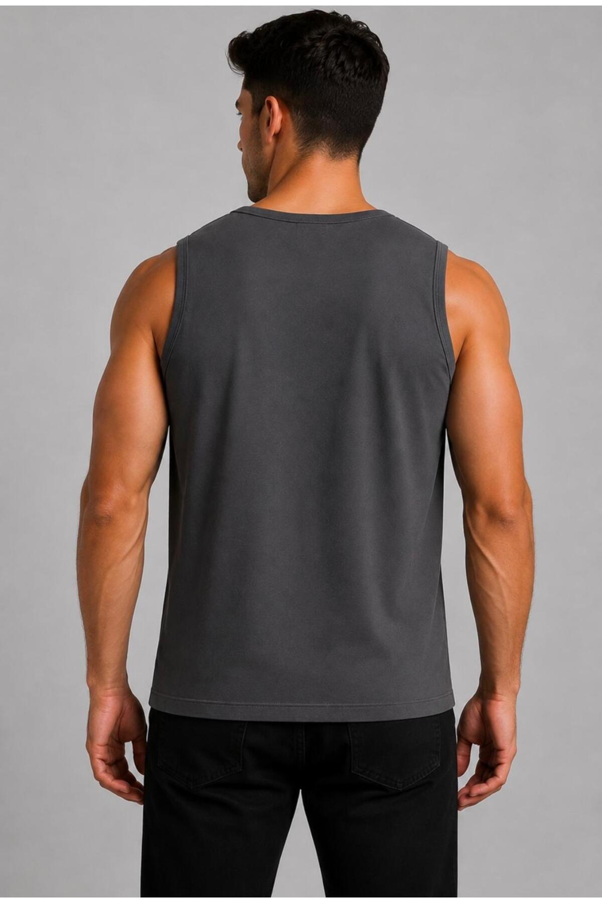 AXXEL Erkek Füme Askılı Atlet T-shirt-d235 görsel 3