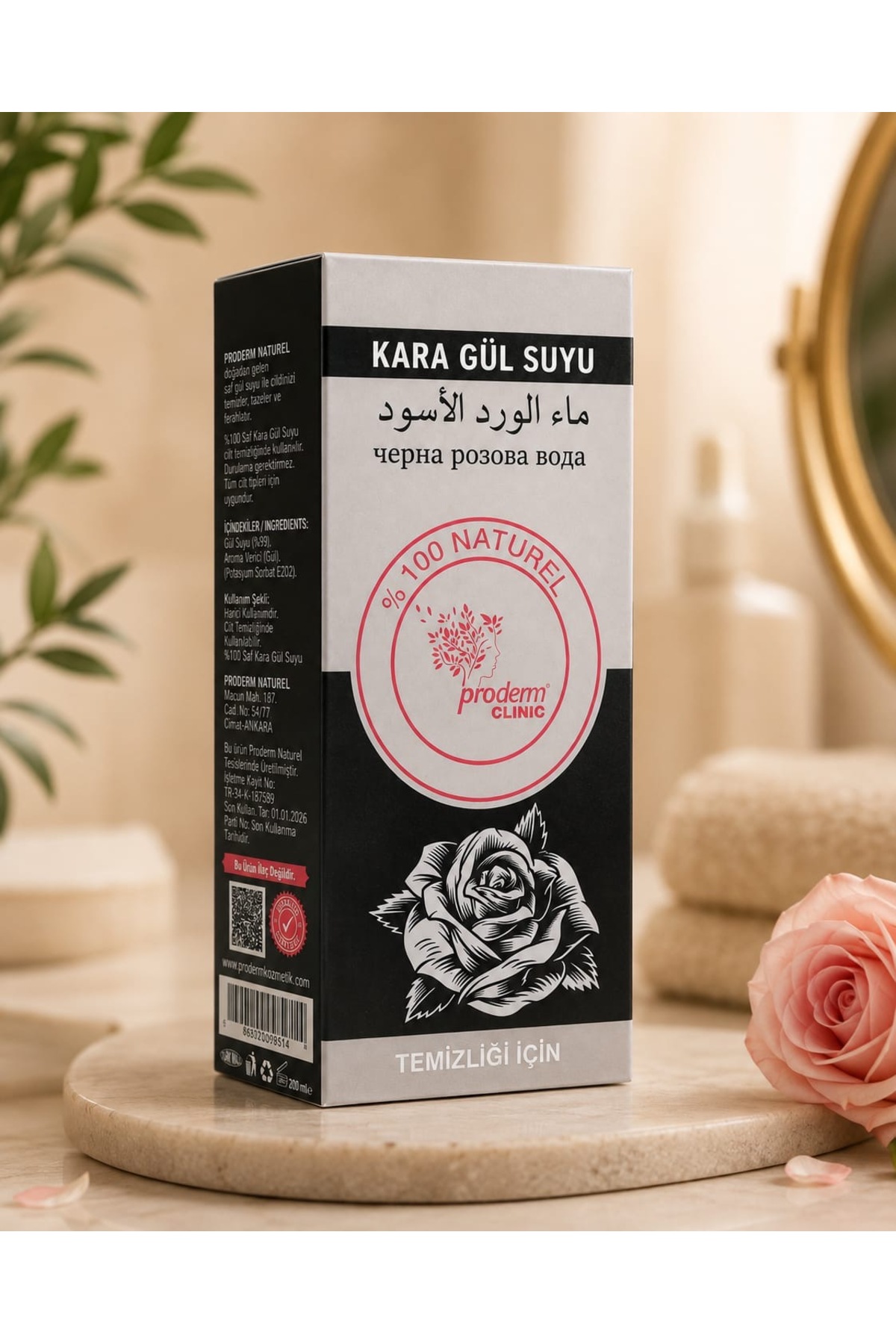 BAKIMSEPETİM Proderm Clinic %100 Doğal Kara Gül Suyu — سفید KGSSS002002002002 — تصویر 3 از 3