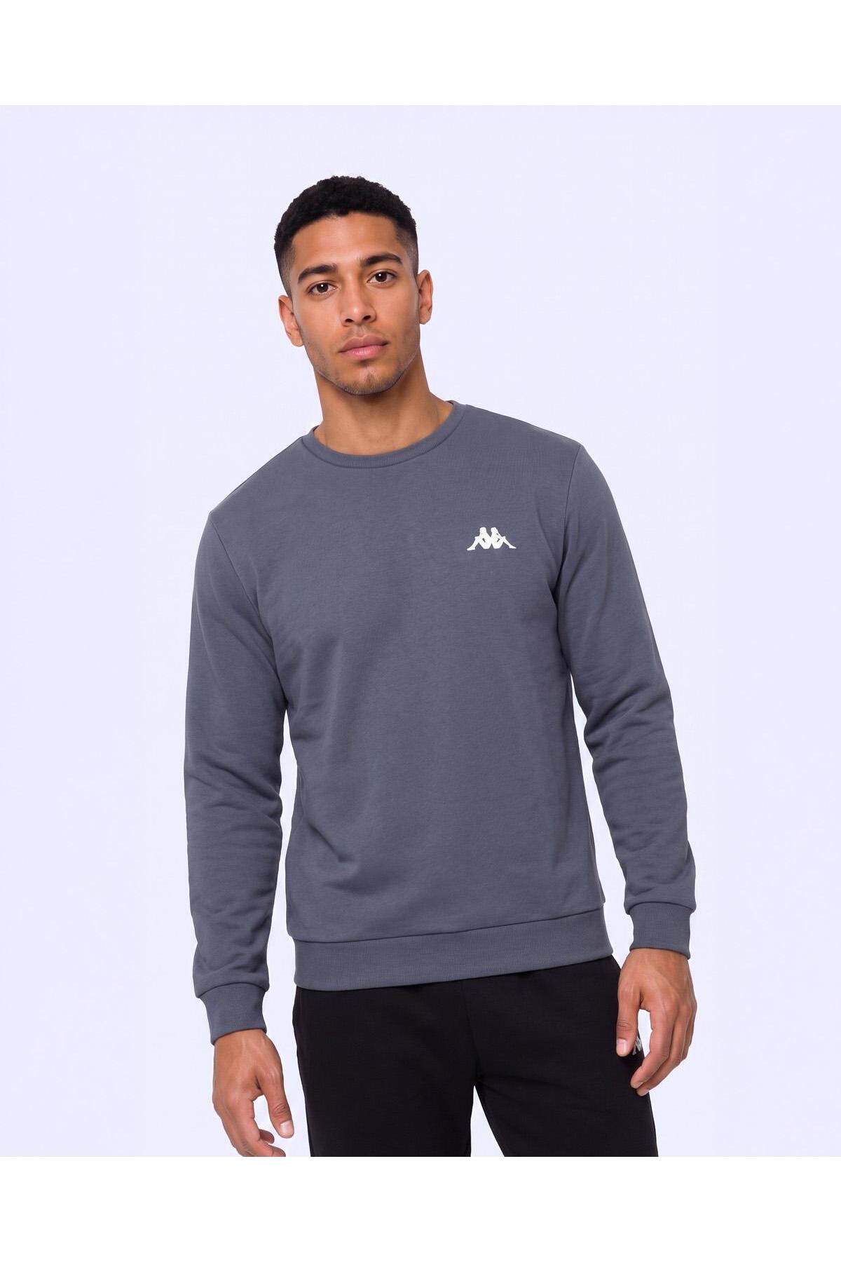 Kappa Tanner Erkek Antrasit Regular Sweatshirt görsel 3