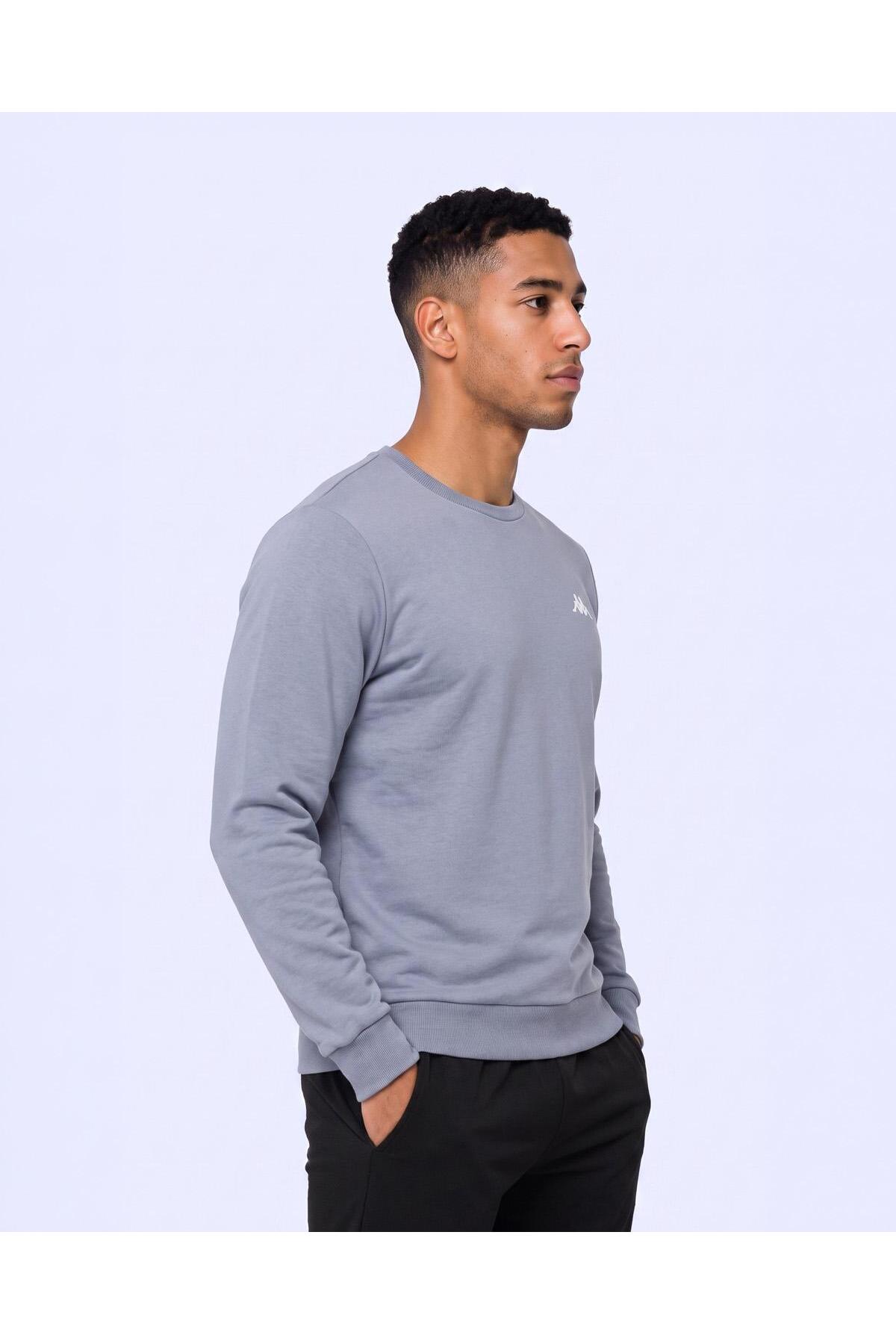 Kappa Tanner Erkek Gri Regular Sweatshirt