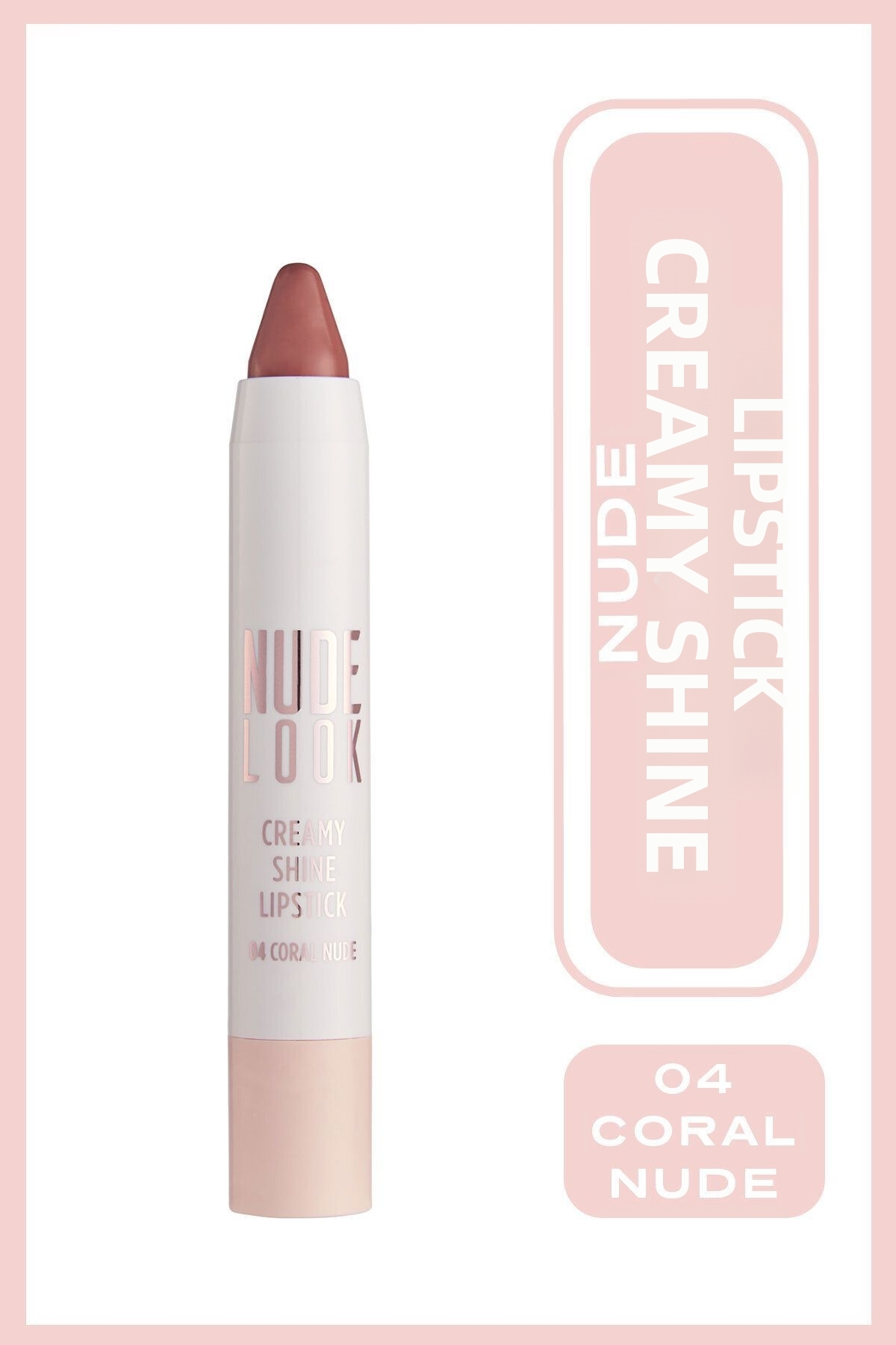 Golden Rose Nude Look Creamy Shine Lipstick 04 Coral Nude Shea Butter Creamy Glossy Lipstick 3.5 g