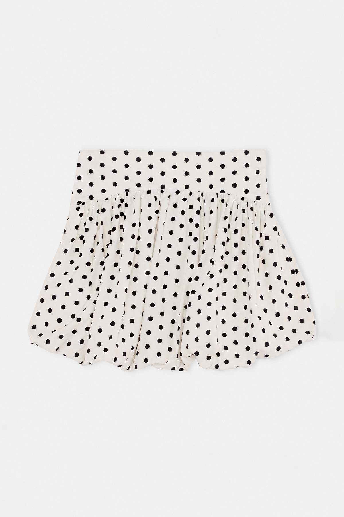 Trendyolmilla Beyaz Puantiyeli Mini Balon Etek TWOAW27ET00032