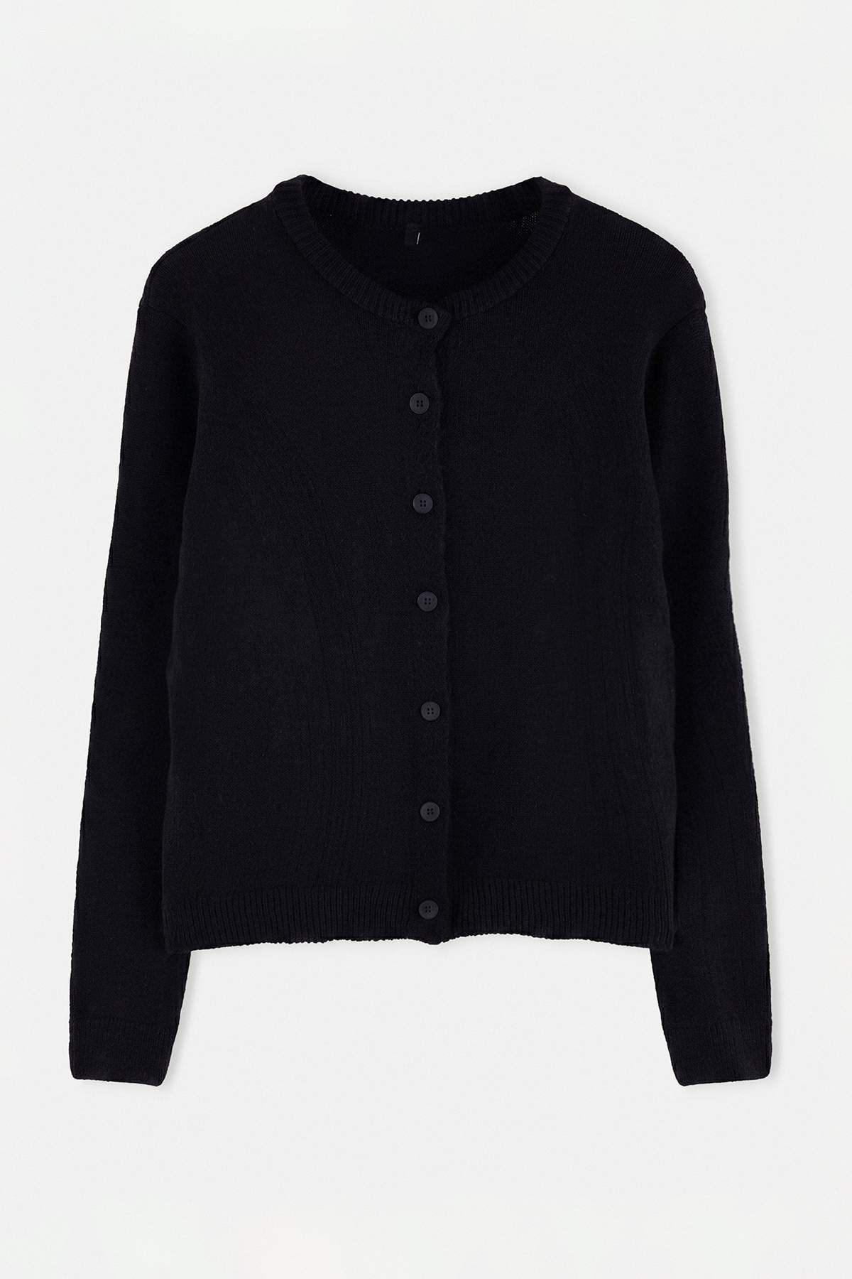 Trendyolmilla Siyah More Sustainable Yumuşak Dokulu Basic Triko Hırka TWOAW26HI00147
