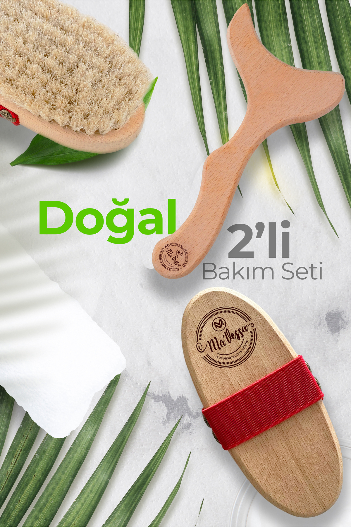 % 100 Doğal At Kılı Selülit Fırçası ve Masaj Aleti 2'li Doğal Bakım Seti — TYCKLK74UN169666564277902 — تصویر 8 از 8