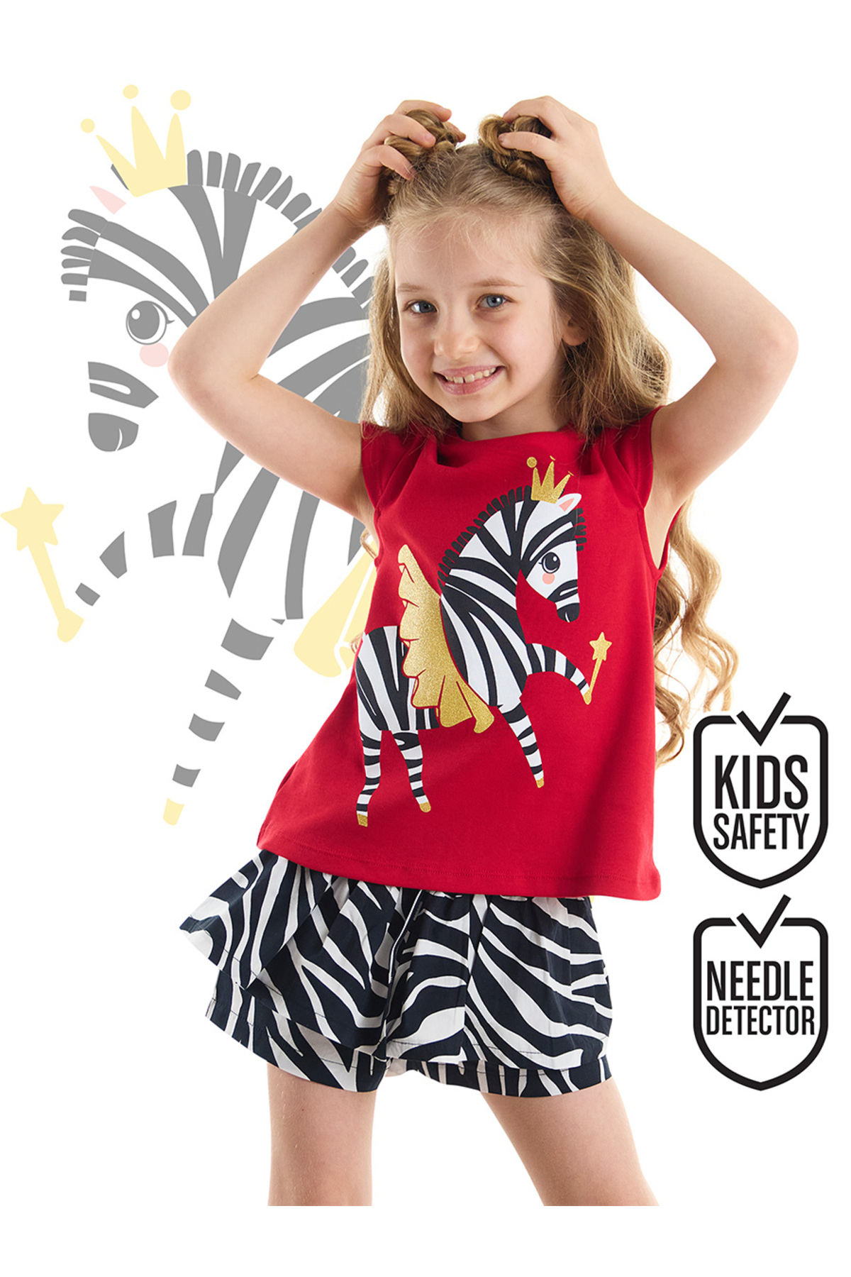 Ballerina Zebra Girls T-Shirt Shorts Set