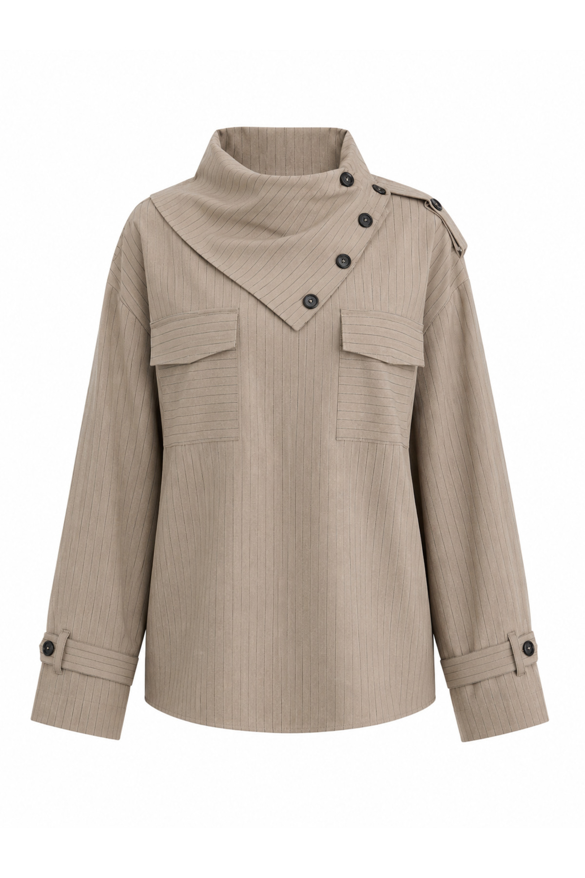 Design Collar Striped Buttoned Shirt