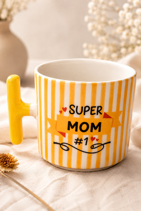 Eylül Design Süper Mom Kupa Bardak Anneler Günü Hediyesi T Kupa Kahve Mug