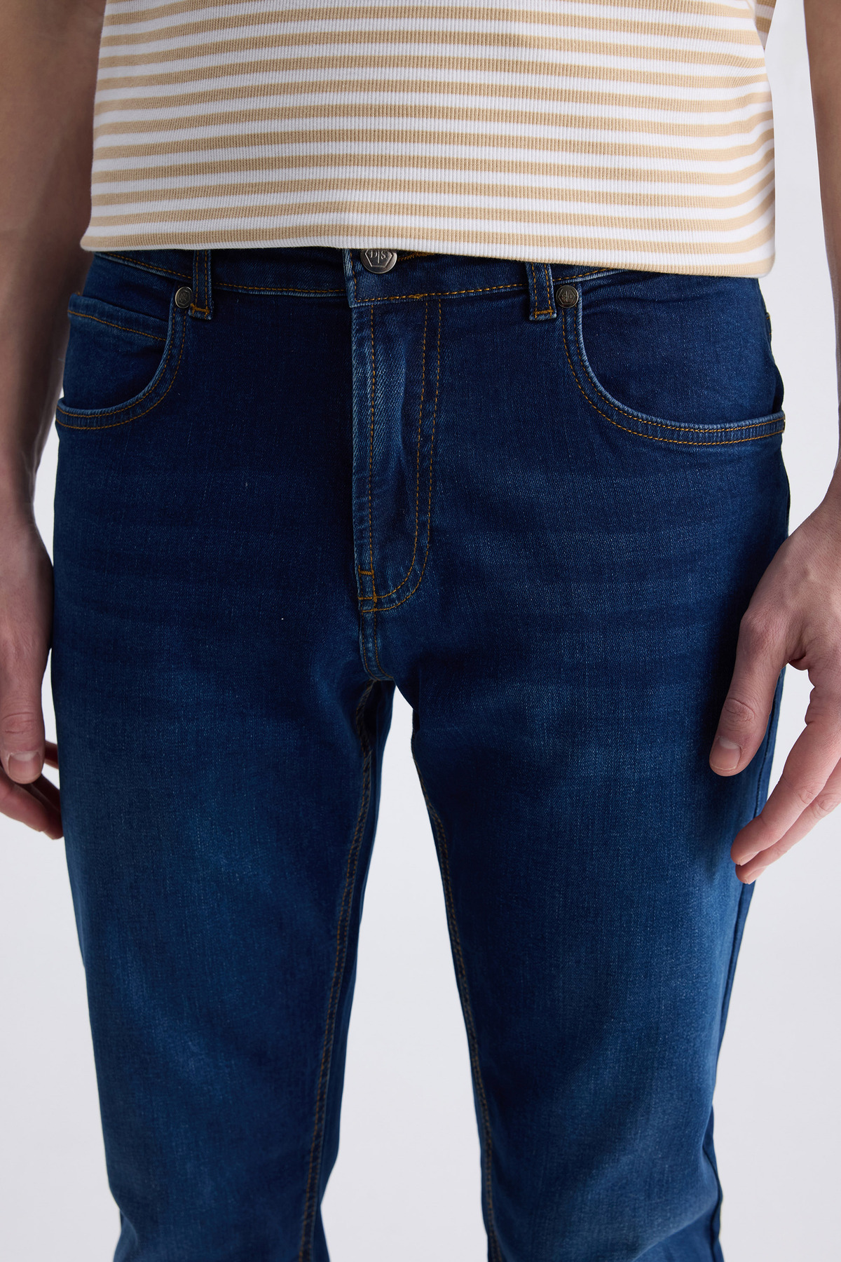 D'S Damat Ds Damat Slim Fit İndigo Pamuklu Denim Pantolon görsel 2