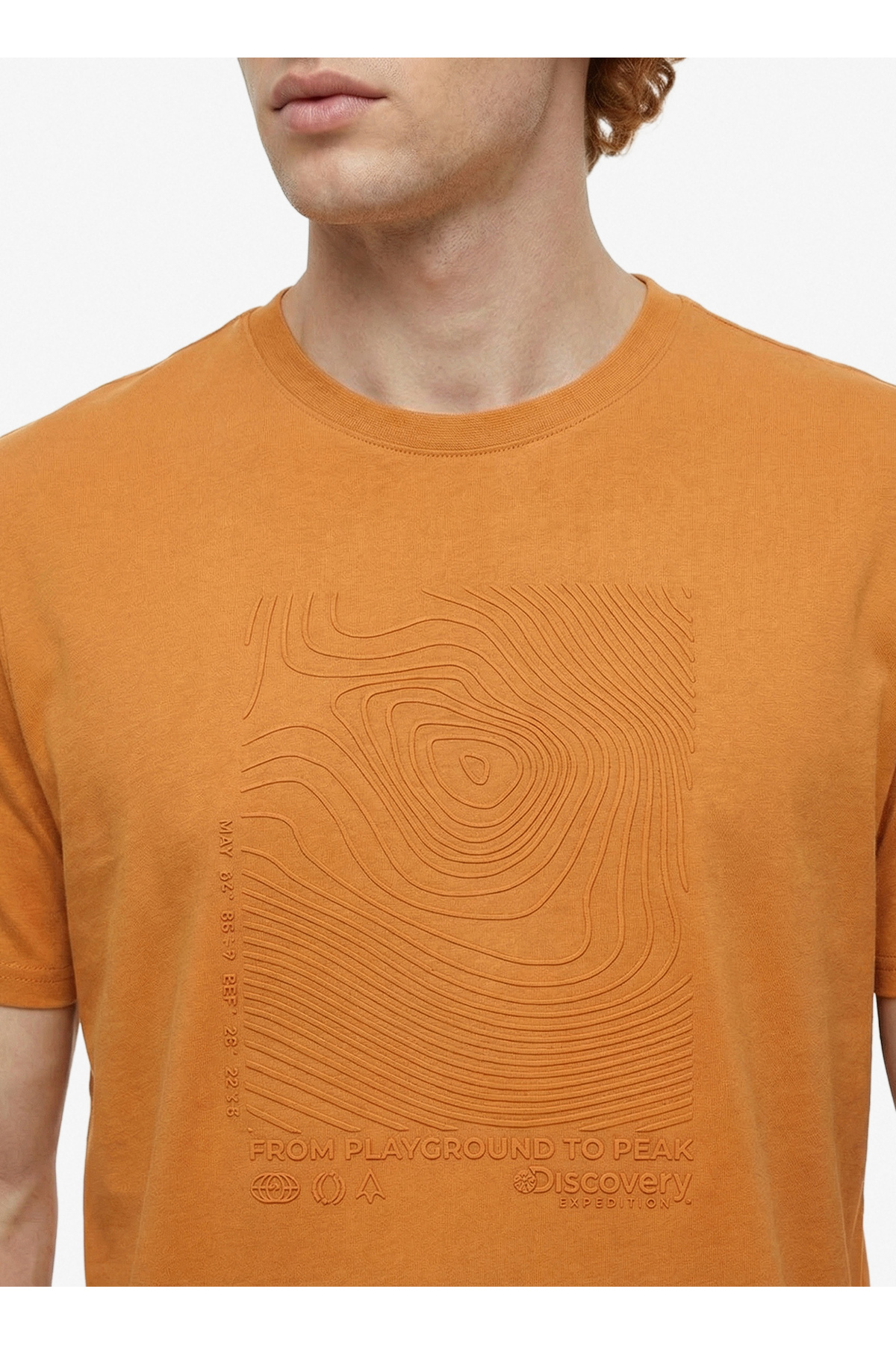 Discovery Expedition Turuncu Erkek Bisiklet Yaka Relaxed Fit T-Shirt D6SM-TST3759 görsel 4