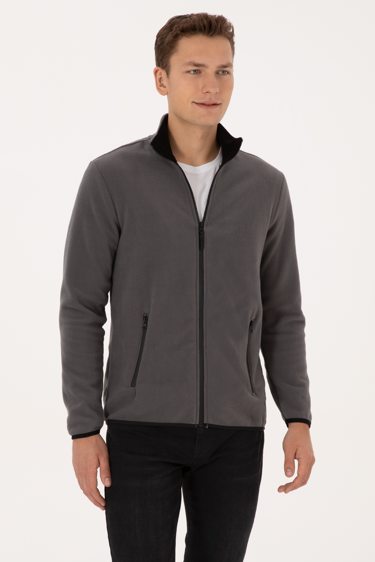 U.S. Polo Assn. Erkek Regular Fit Gri Polar Örme Hırka 50313779-VR024 — خاکستری 1199848
