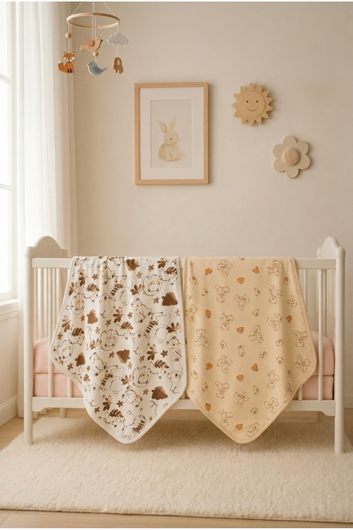 100% Cotton 2pcs Baby Blanket 90 x 90 cm