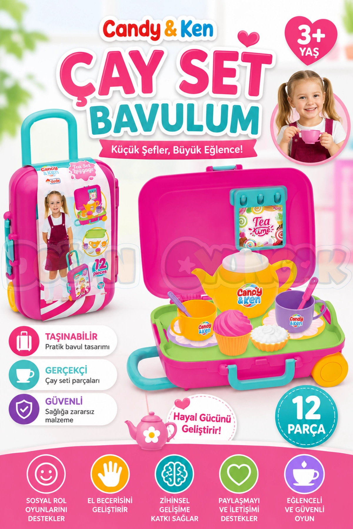 Doğan Oyuncak Dünyası Candy & Ken Çay Set Bavulum - Mutfak Setleri