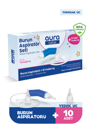 Aura Bebe Bebek Burun Aspiratörü ve 10 Adet Yedek Uç