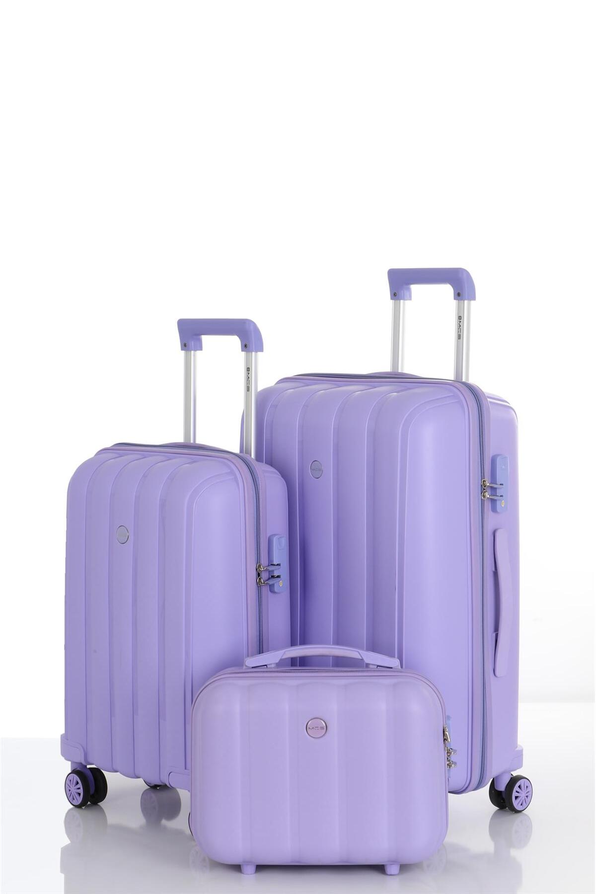 Polypropylene 3-Piece Suitcase Set Medium & Cabin & Makeup V305