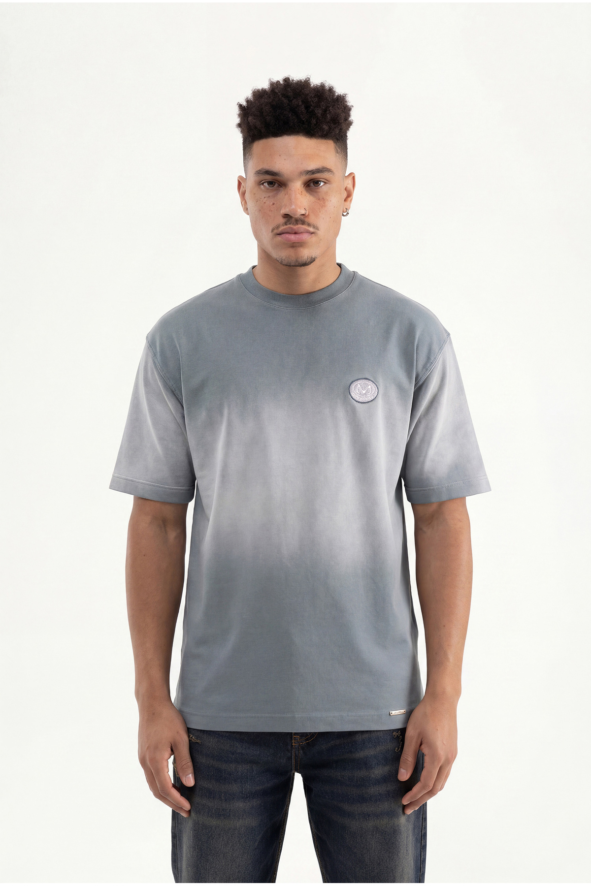 Machinist Erkek Logo Embroidered Oversize Tişört Gri - Fiyatı