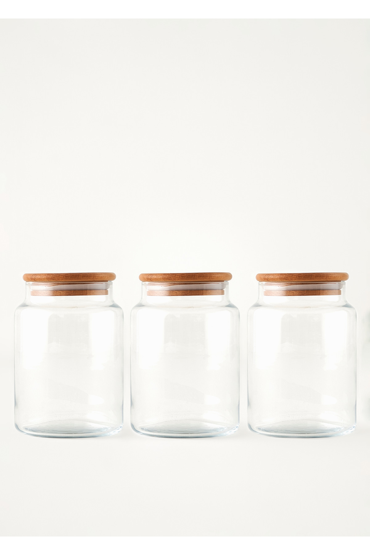 Joye 3-Piece Jar Set with Wooden Lid (890 cc)