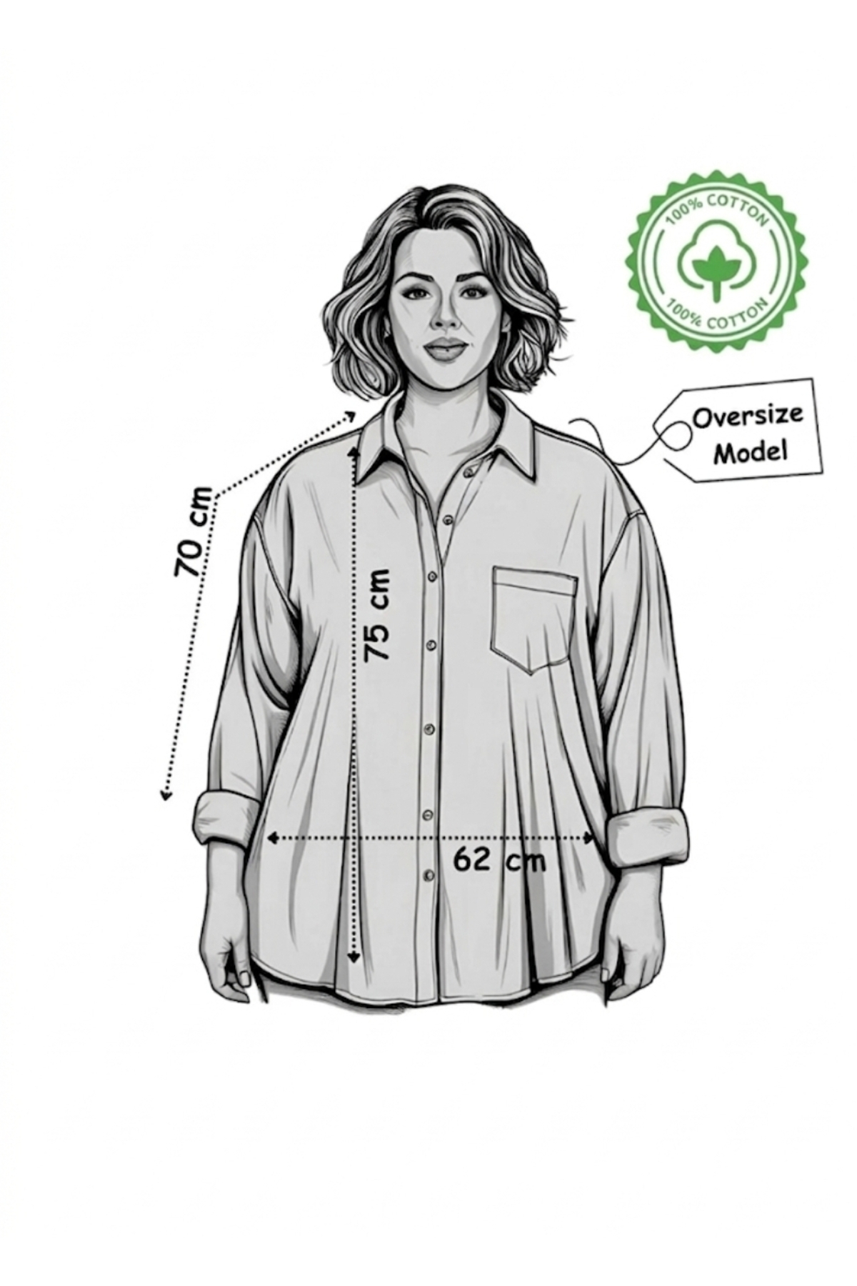 blackbonds  Kadın beyaz Keten Gömlek Yazlık Oversize Gömlek Yeni Sezon - Görsel 4