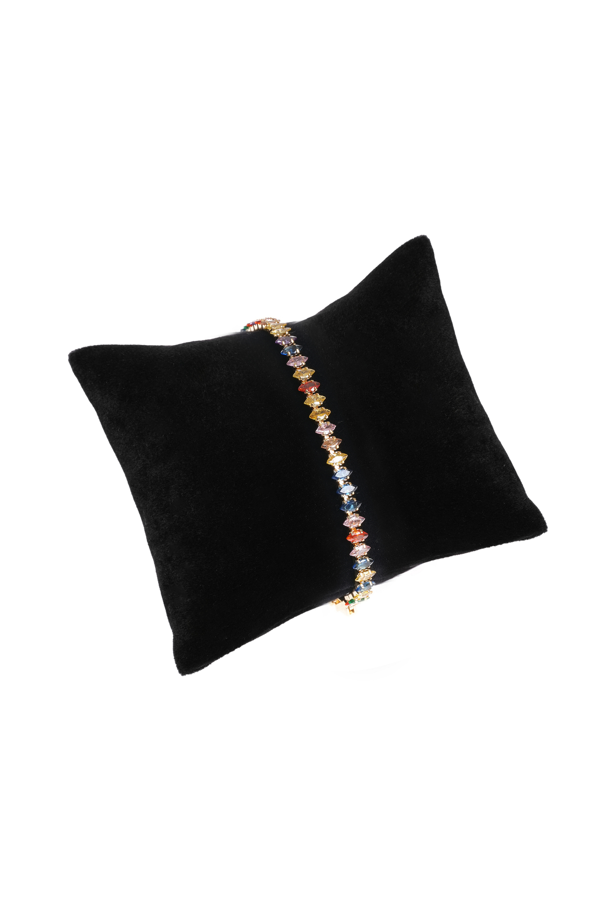 Labone Accessories Renkli Zirkon Taşlı Gold Su Yolu Mekik Model Bileklik&17 Cm görsel 2