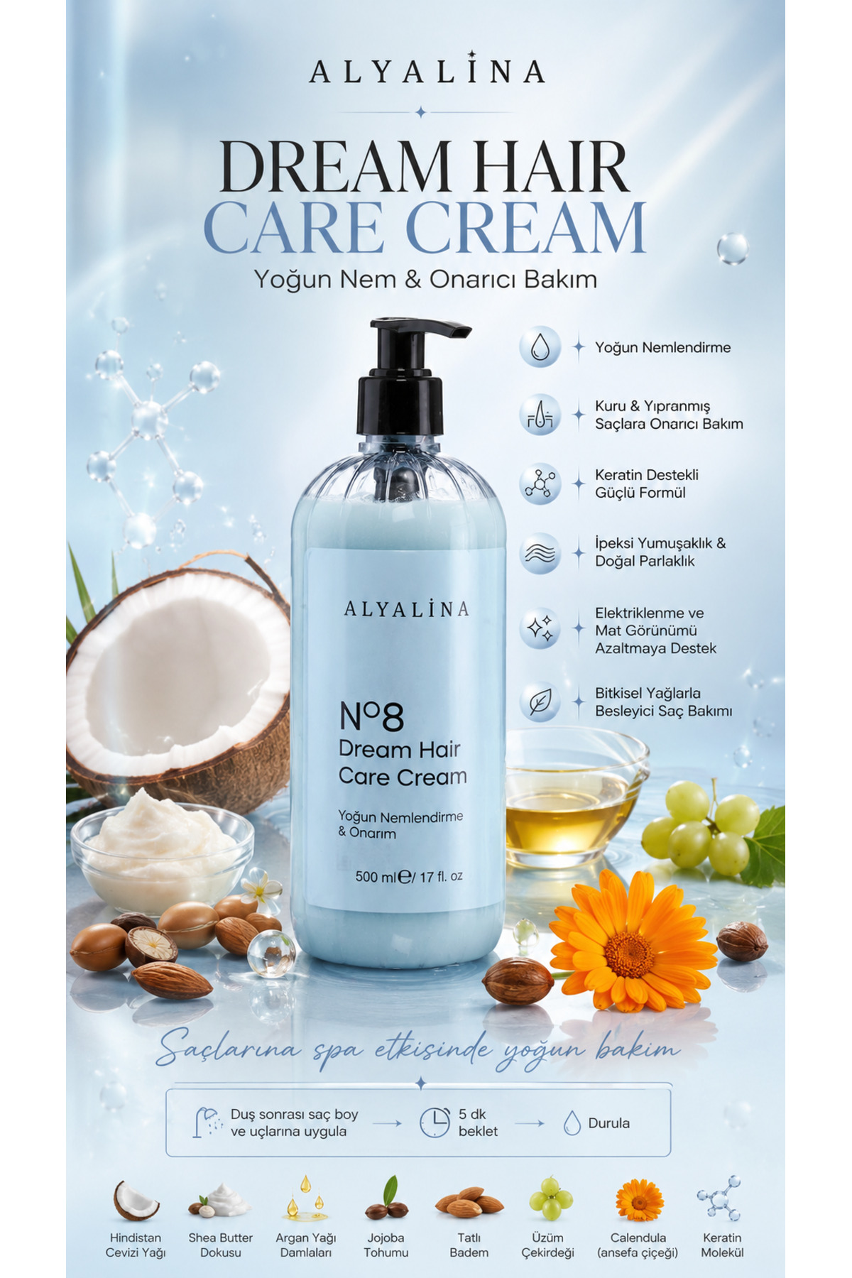 alyalina Aly Dream Hair Care Cream Yoğun Onarıcı 500 ml — 1800098