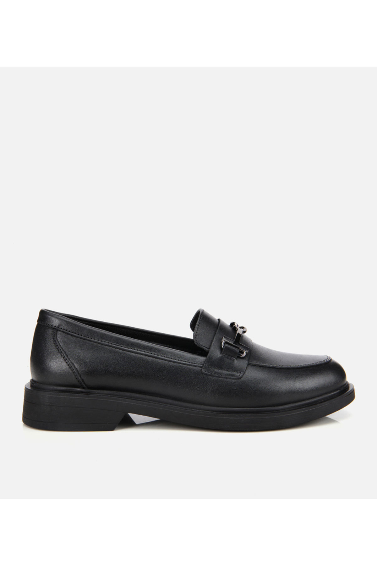 Hotiç Kadın Deri Siyah Tokalı Klasik Loafer