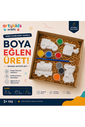 ArtyKids Craft Taş Tozu Boyama Kiti // Motorlu Taşıtlar Set 1 // Aile - Çocuk...