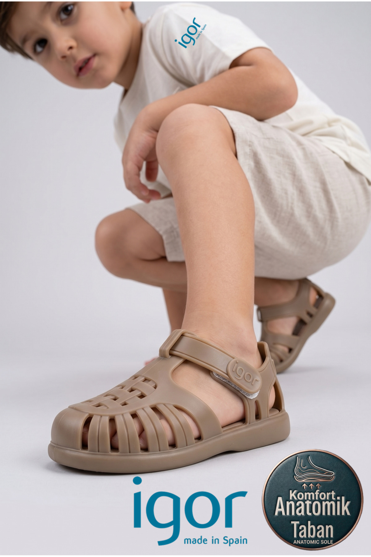 Tobby Solıd Baby-Child Mink Comfort Comfort Sandals S10271
