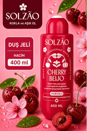 SOLZAO CHERRY BEIJO Acerola Özlü Ve Kiraz Çekirdeği Yağlı Parfümlü Nemlendiri...