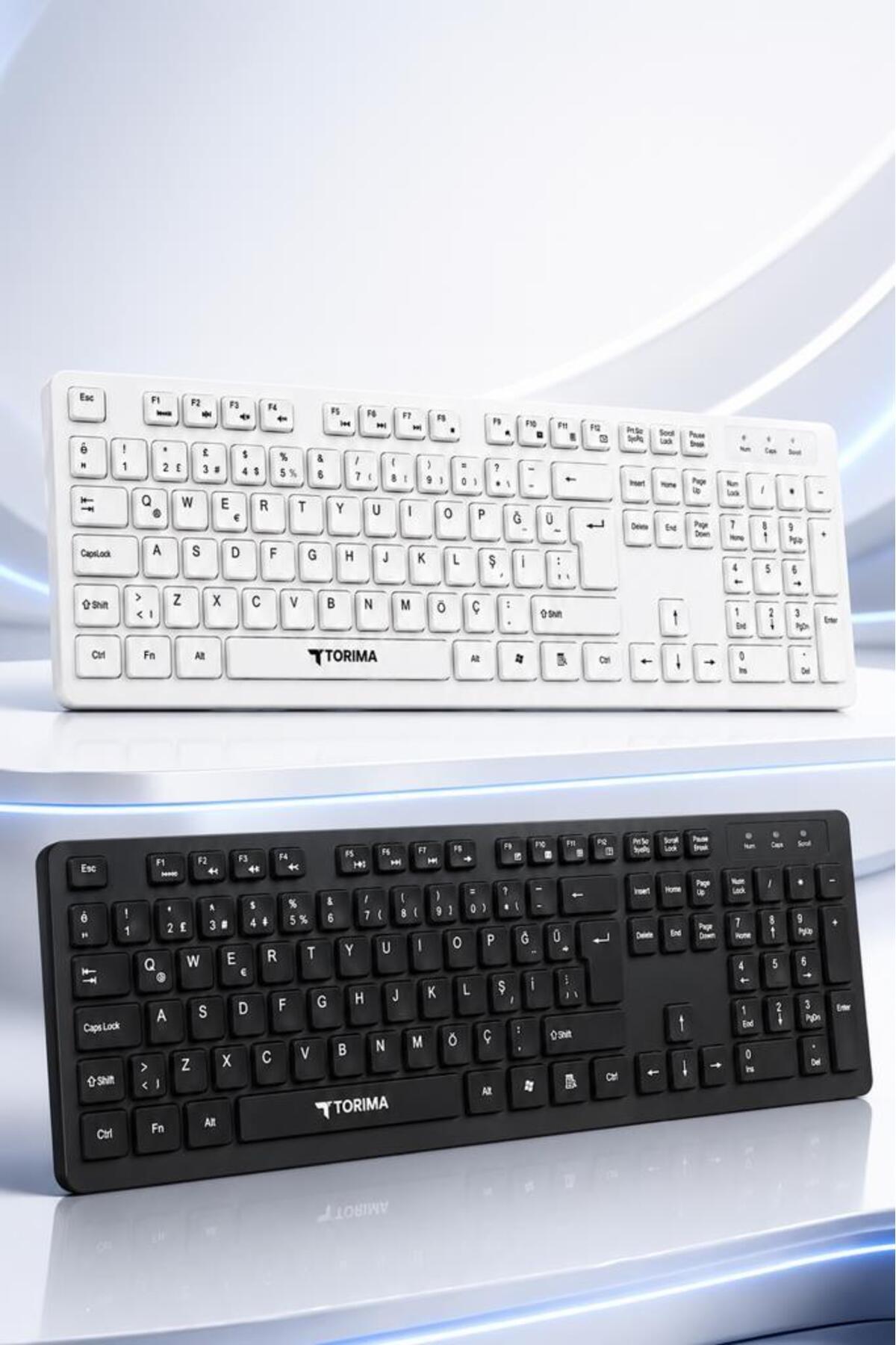 کیبورد کابلی Q کامپیوتر اداری TK02 سفید