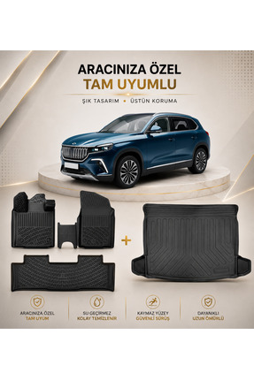 KOSAN AUTO DESIGN Togg T10X 2023 Sonrası Havuzlu Paspas ve Bagaj Havuzu