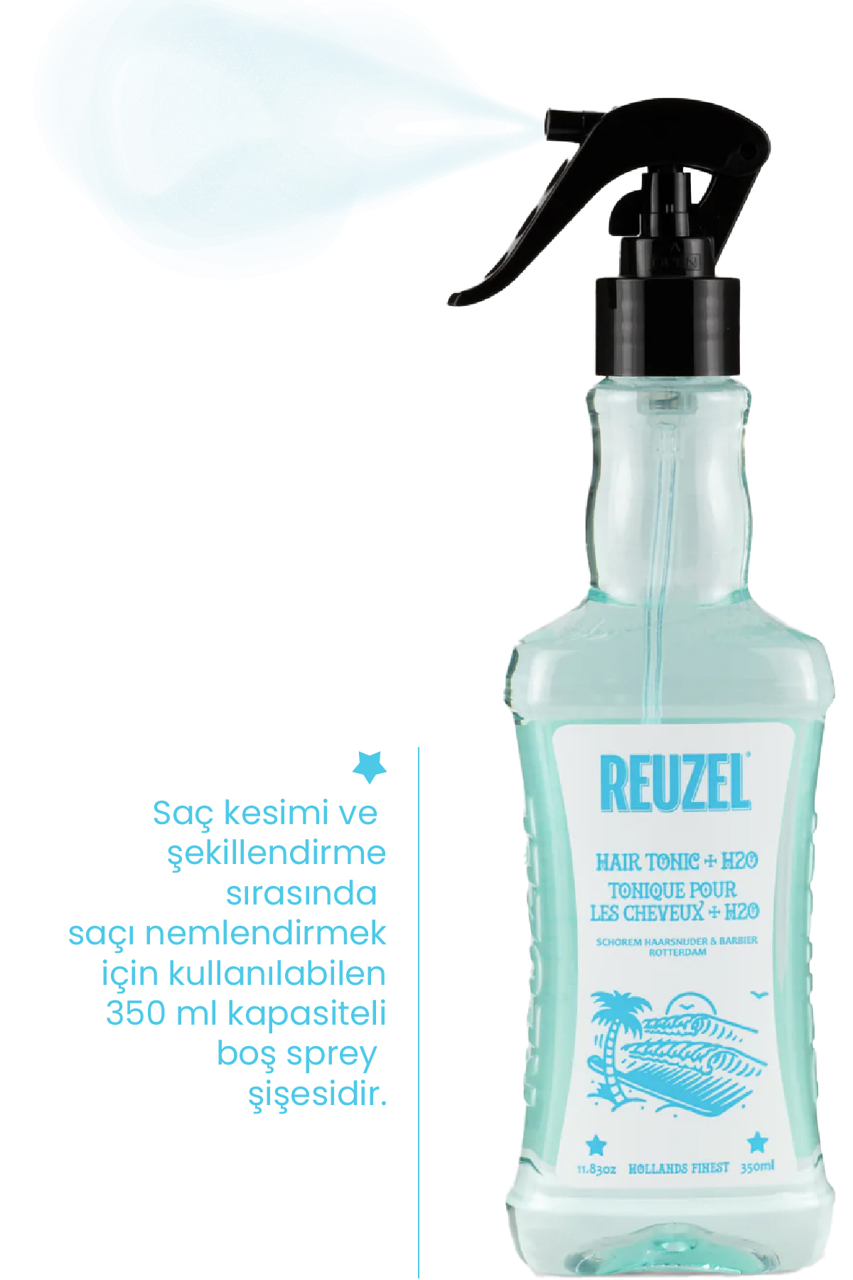 بطری اسپری خالی ۳۵۰ میلی‌لیتری برای مرطوب‌کننده و تونیک مو — REUHTS — تصویر 2 از 3