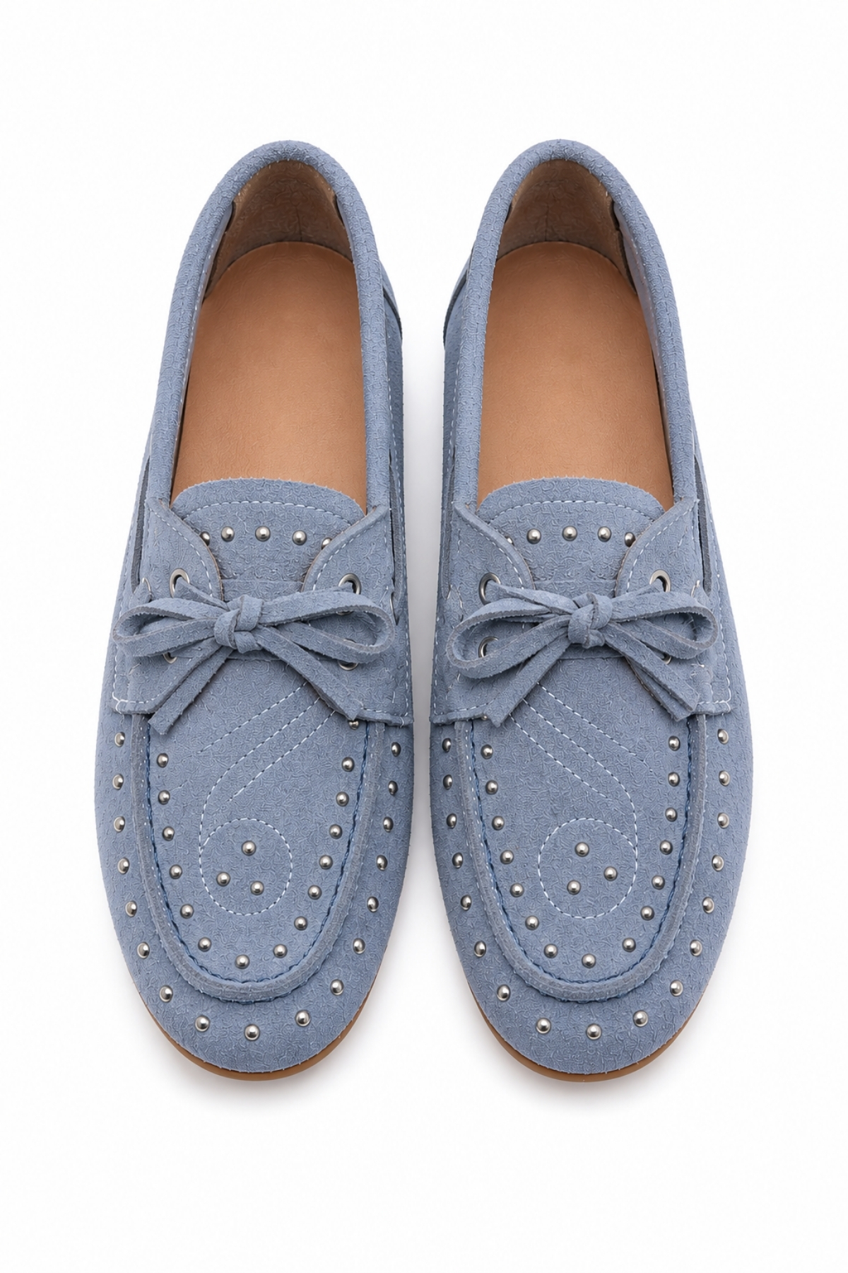 BonuStep Dusty Loafer Kadın Füme Mavi Hakiki Süet Kaymaz Termotaban Loafer Ayakkabı görsel 2