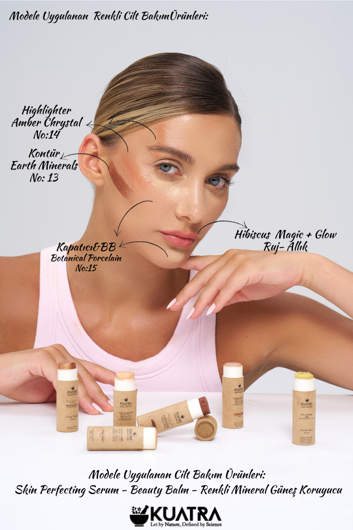 کانسیلر و کرم BB استیک طبیعی-معدنی از برند چینی گیاهی | SPF 50+ PA++++ | ویتامین C + مرطوب کننده | مراقبت رنگی — بژ 15 — تصویر 4 از 9
