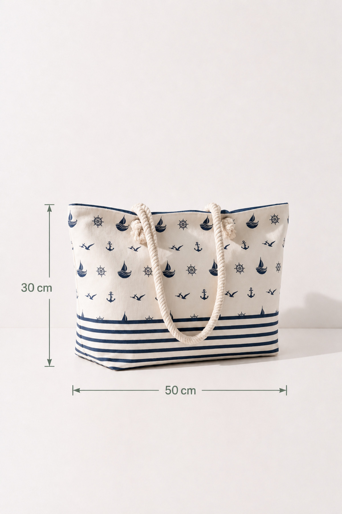 Varbifırsat Tote Plaj Çantası, Fermuarlı Büyük Boy Alışveriş ve Günlük Omuz Çantası 50x30 cm görsel 2