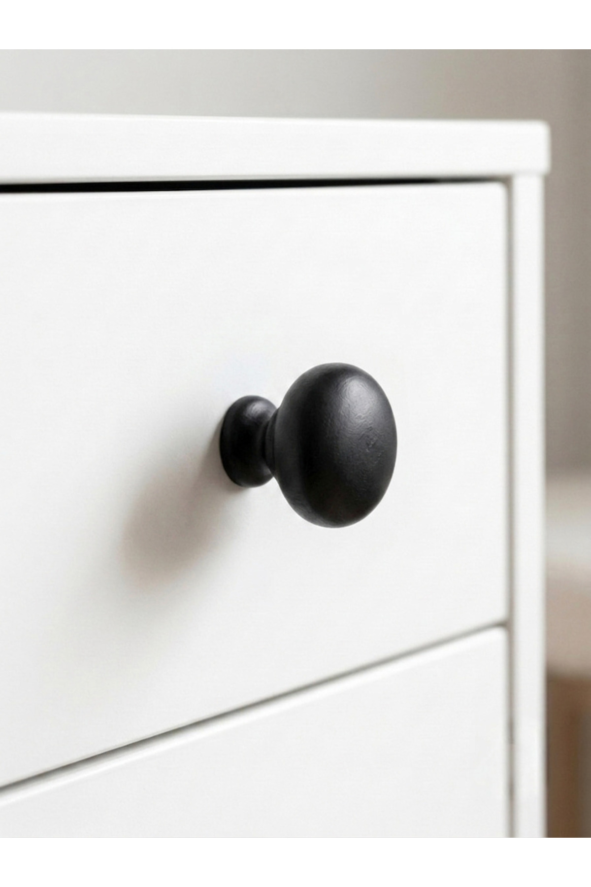 (10 Pieces ) Beech Wood Furniture Handle, Black Wooden Cork Button Handle
