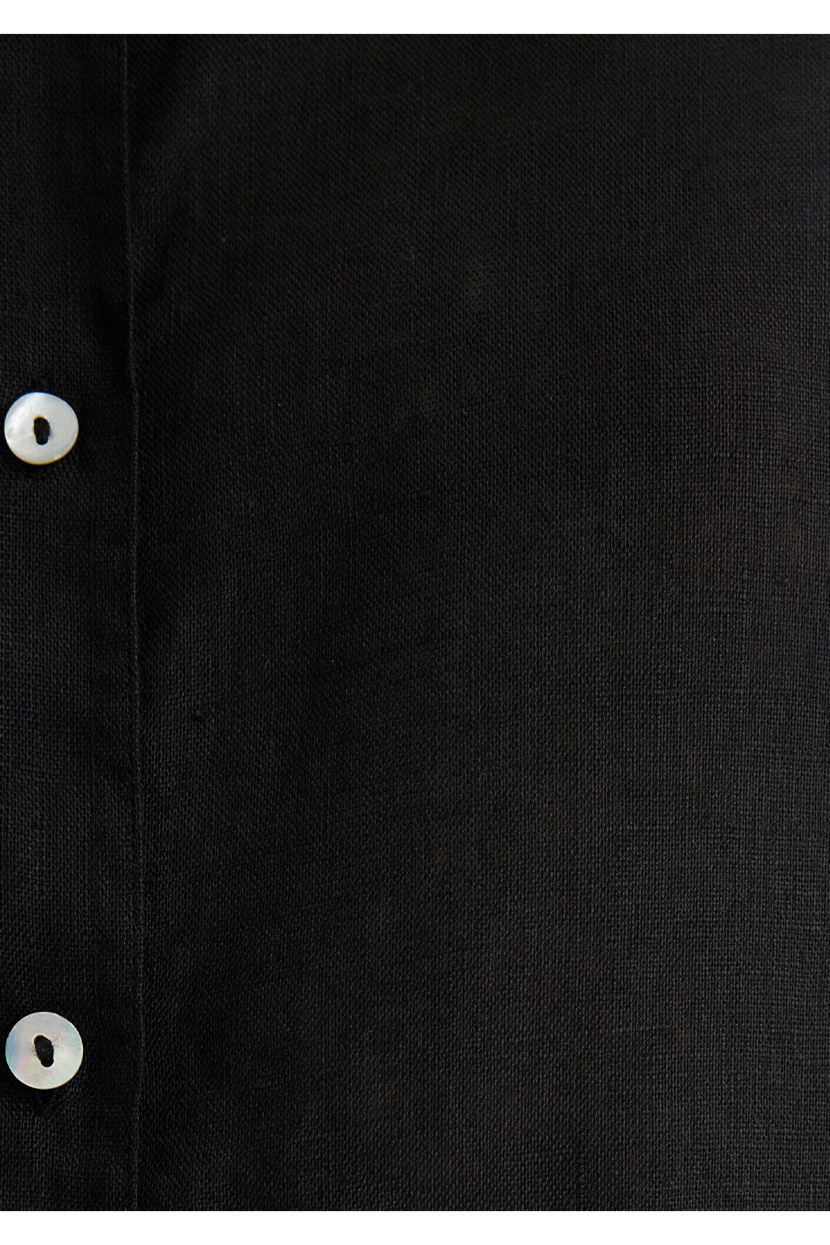 Siyah Keten Gömlek Loose Fit / Bol Rahat Kesim 1210747-900 — رنگارنگ — تصویر 8 از 8