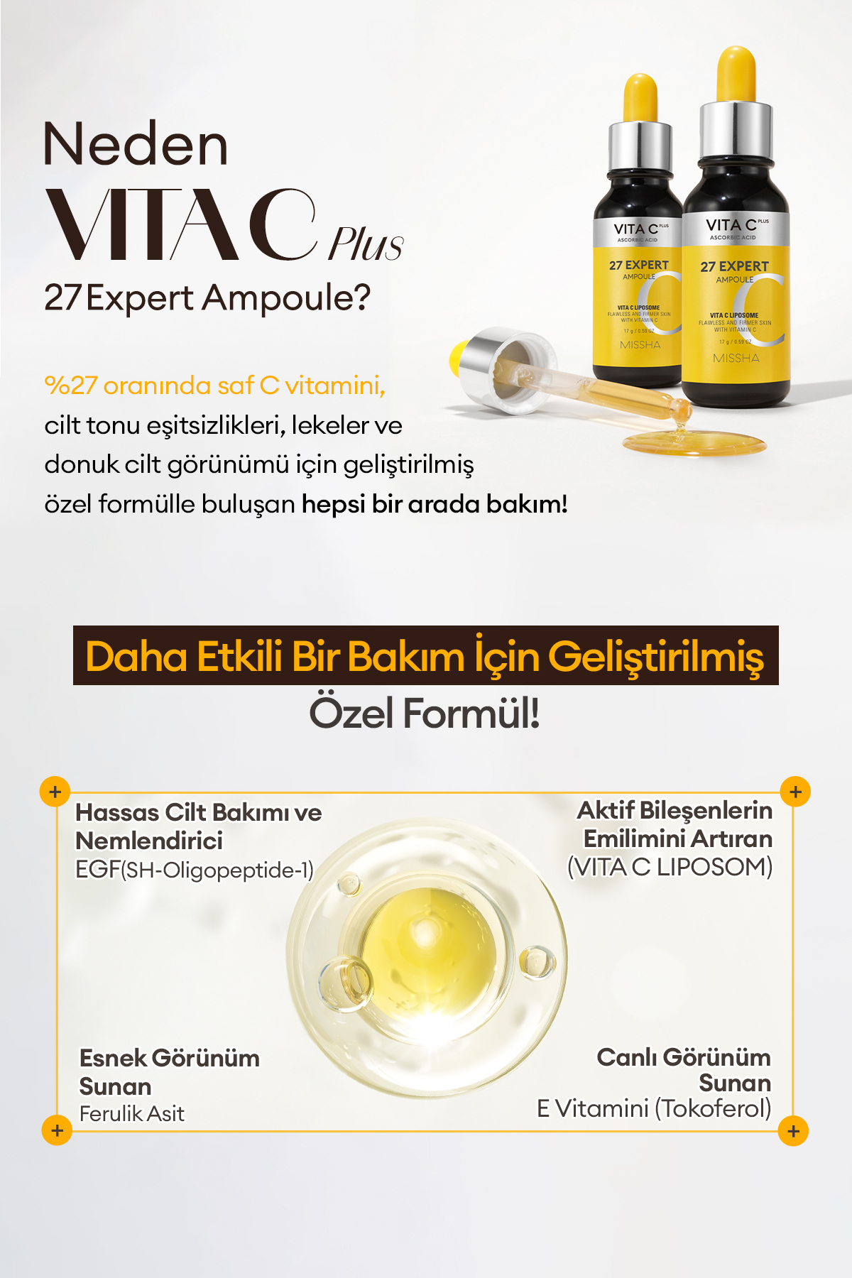 %27 Oranında Saf C Vitamini İçerikli, Leke Karşıtı, Aydınlatıcı Ampul Vita C Plus 27 Expert Ampoule — 8376 — تصویر 6 از 9