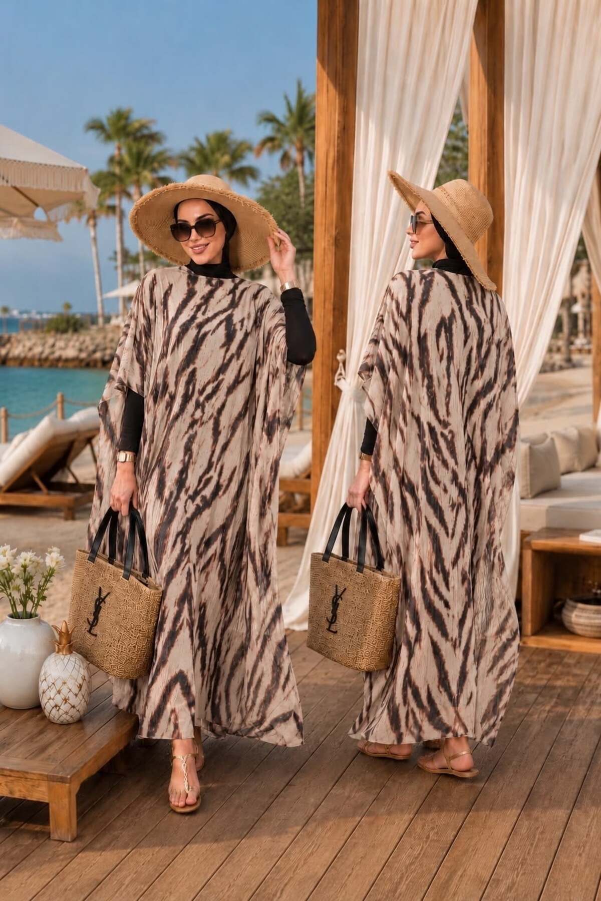 Aişe tesettür Siyah Zebra Tesettür Pareo