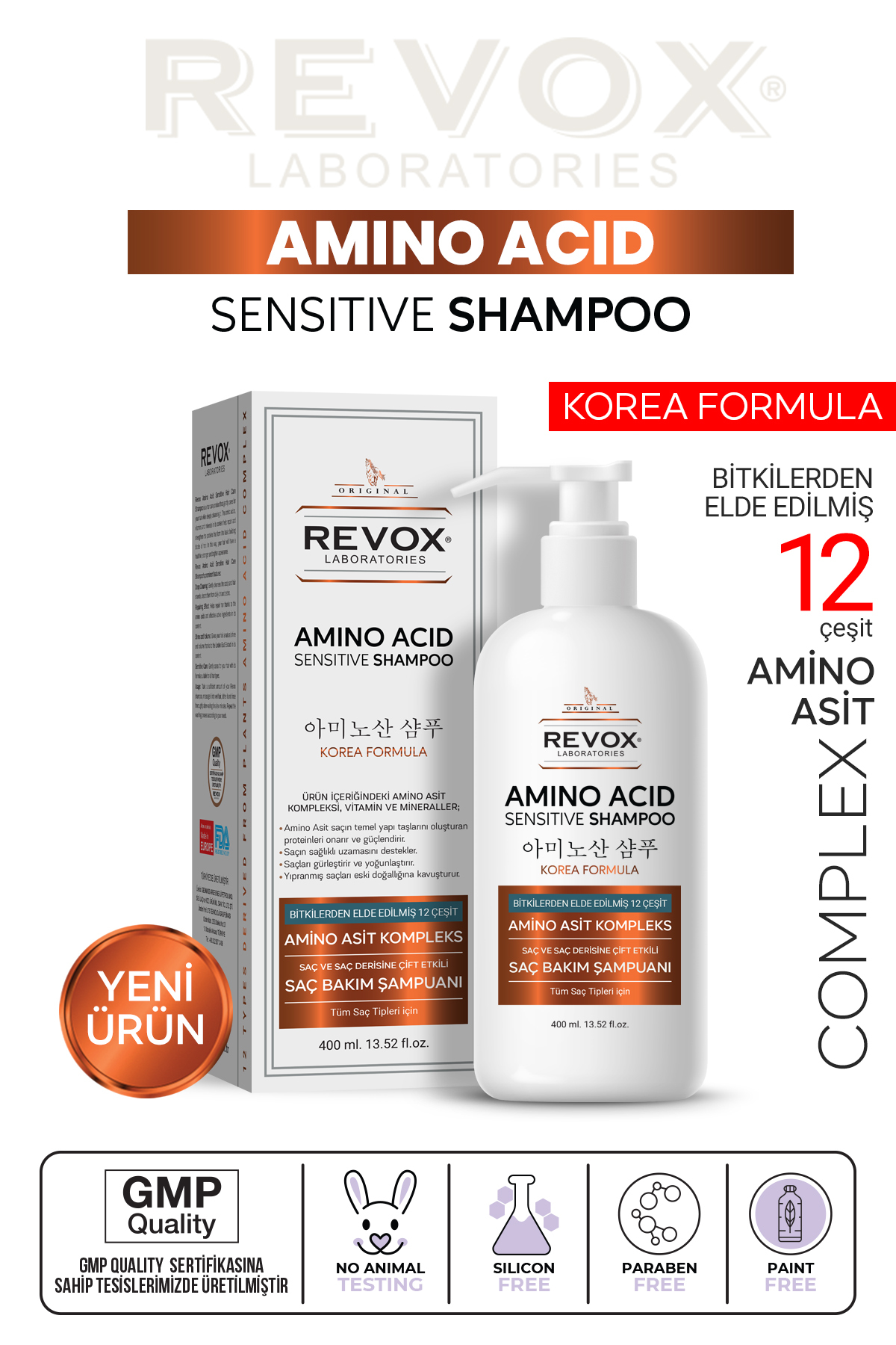 Amino Asit Saç Bakım Onarıcı, Nemlendirici, Dökülme Karşıtı Set / Şampuan & Keratin Saç Bakım sütü — RAASET — تصویر 2 از 7