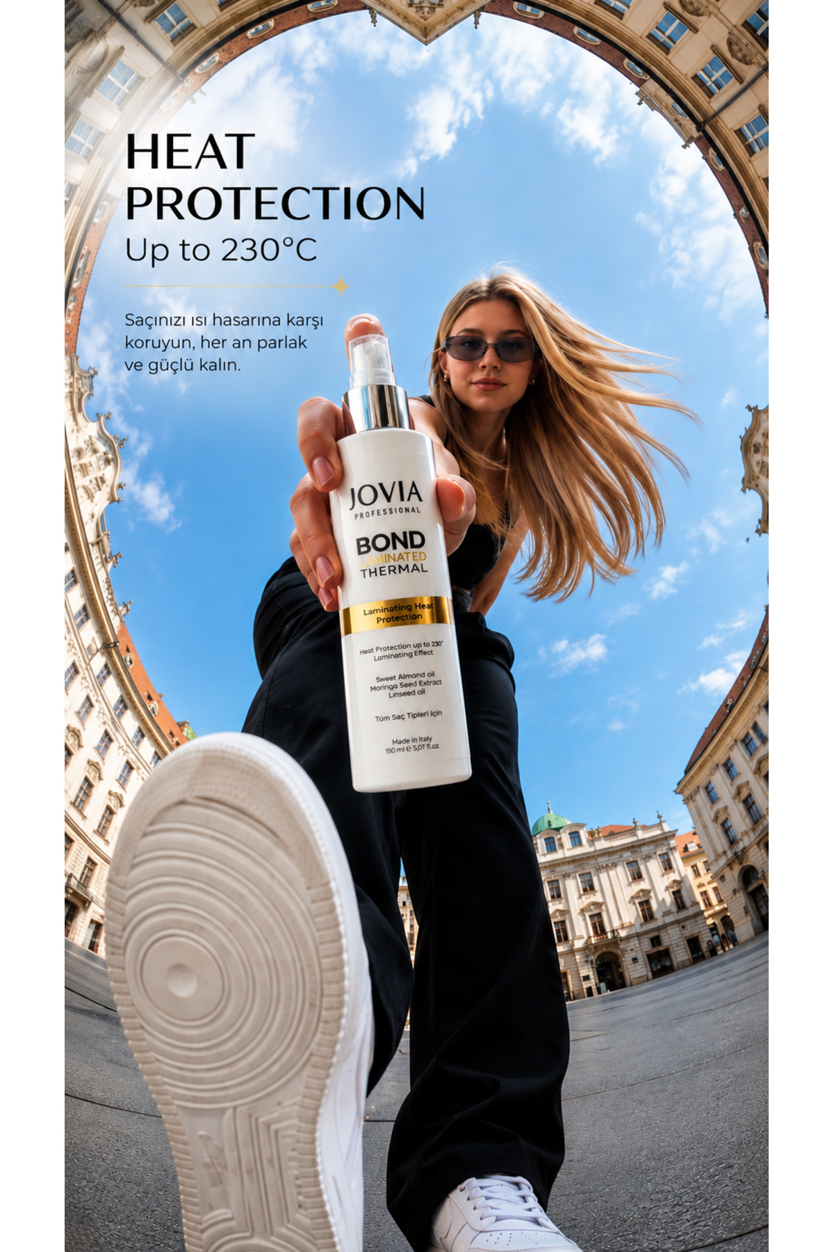 LAMINATED THERMAL - HEAT PROTECTION SPRAY 150 ML - ISI KORUYUCU , Keten Tohumu ve Morınga özü ile — JOVLAM — تصویر 5 از 5