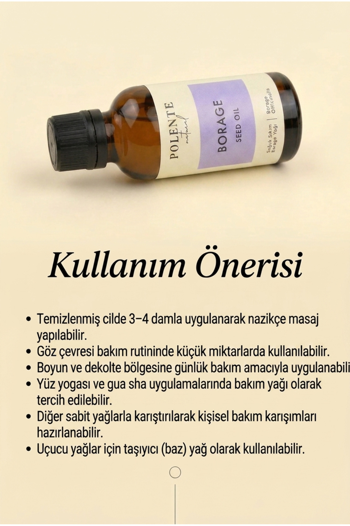 Hodan (BORAGE) Yağı - Soğuk Sıkım 30 ml — Borago Officinalis Seed Oil — تصویر 5 از 5