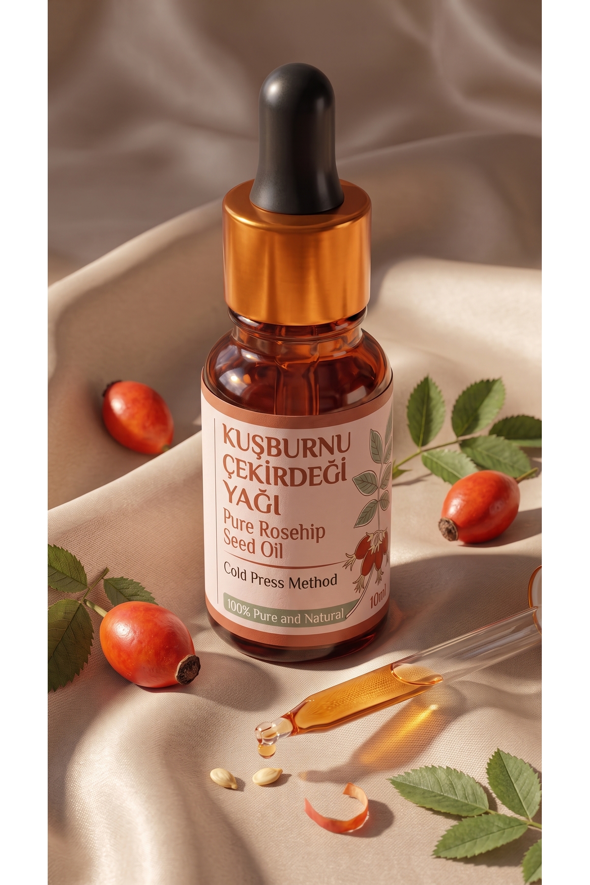 Kuşburnu Çekirdeği Yağı 10 ml / Soğuk Sıkım / %100 Saf Ve Doğal / Rosehip Seed Oil — A1-Kuşburnu-yag-10 — تصویر 6 از 8
