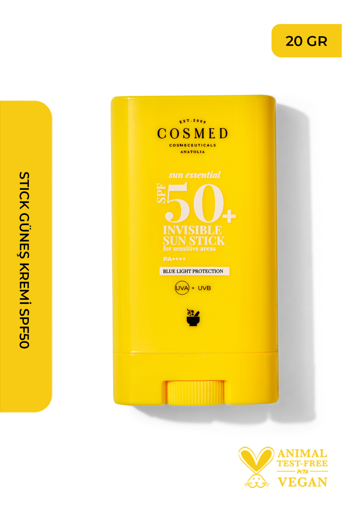 COSMED Yüksek Korumalı Güneş Koruyucu Sun Stick SPF50-Makyaj Üstü/SUN ESSENTIALS INVISIBLE SUN STICK SPF50+ — 20912